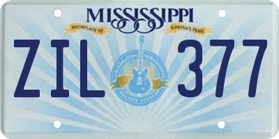 MS license plate ZIL377