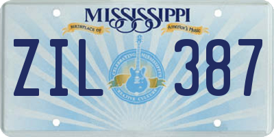 MS license plate ZIL387