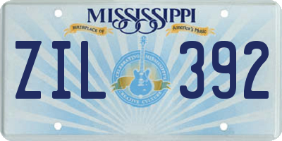 MS license plate ZIL392