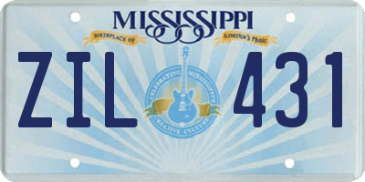 MS license plate ZIL431