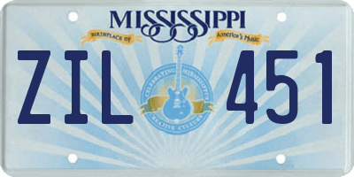 MS license plate ZIL451