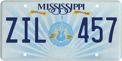 MS license plate ZIL457