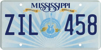 MS license plate ZIL458