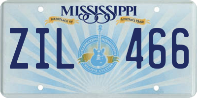 MS license plate ZIL466