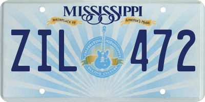MS license plate ZIL472