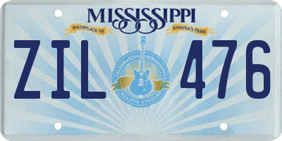 MS license plate ZIL476