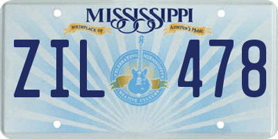 MS license plate ZIL478