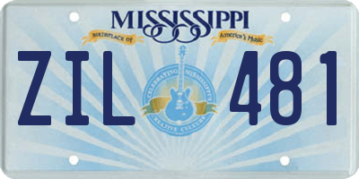 MS license plate ZIL481