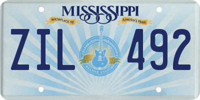 MS license plate ZIL492
