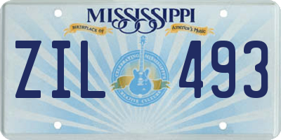 MS license plate ZIL493