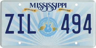 MS license plate ZIL494