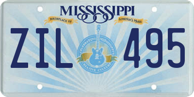 MS license plate ZIL495