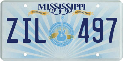 MS license plate ZIL497