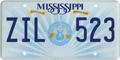 MS license plate ZIL523
