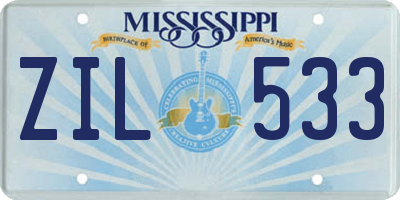 MS license plate ZIL533