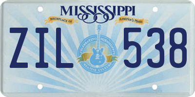 MS license plate ZIL538