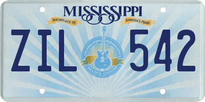 MS license plate ZIL542