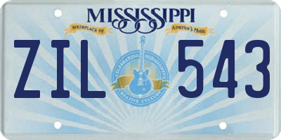 MS license plate ZIL543