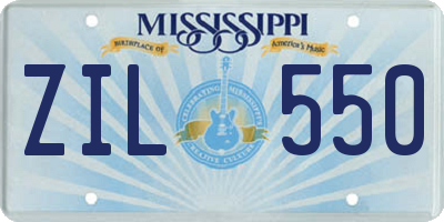MS license plate ZIL550