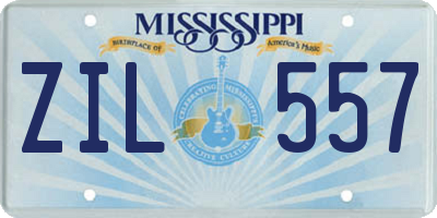 MS license plate ZIL557