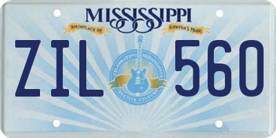 MS license plate ZIL560