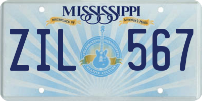MS license plate ZIL567