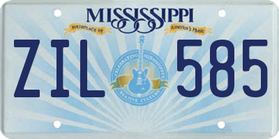 MS license plate ZIL585