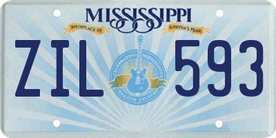 MS license plate ZIL593