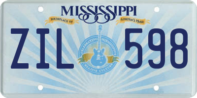 MS license plate ZIL598