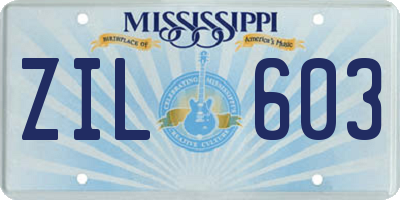 MS license plate ZIL603