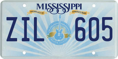 MS license plate ZIL605