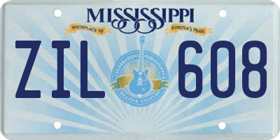 MS license plate ZIL608
