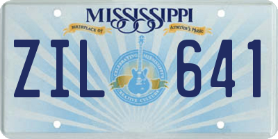 MS license plate ZIL641
