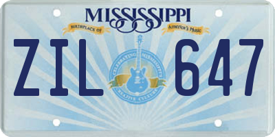 MS license plate ZIL647