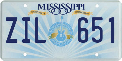 MS license plate ZIL651
