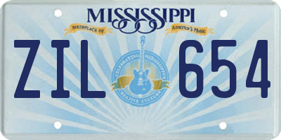 MS license plate ZIL654