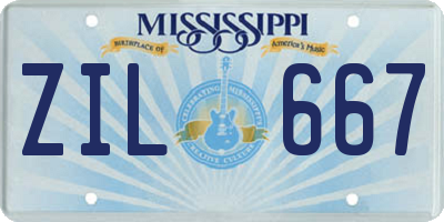 MS license plate ZIL667