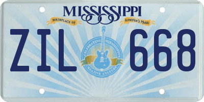 MS license plate ZIL668