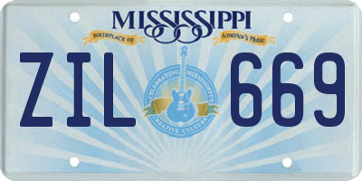 MS license plate ZIL669