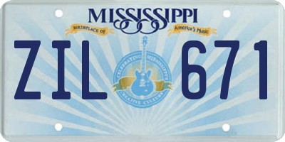 MS license plate ZIL671