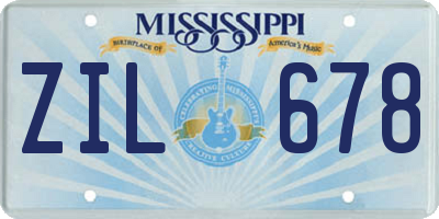 MS license plate ZIL678