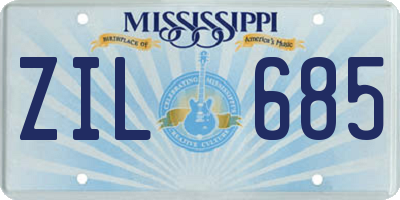 MS license plate ZIL685