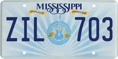 MS license plate ZIL703