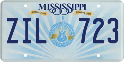 MS license plate ZIL723