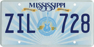 MS license plate ZIL728