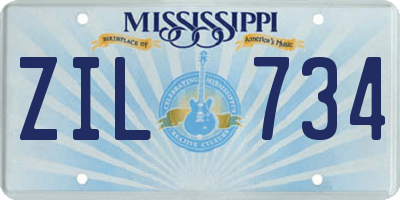 MS license plate ZIL734