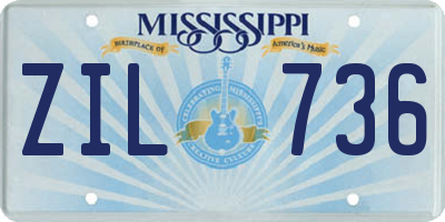 MS license plate ZIL736