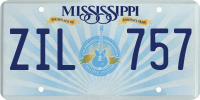 MS license plate ZIL757