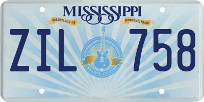 MS license plate ZIL758