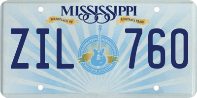 MS license plate ZIL760